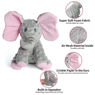 DODODOLA Dog Toy: Squeaky Elephant for Dogs