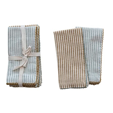 Stylish Cotton Napkin Set with Scalloped Edges