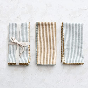 Stylish Cotton Napkin Set with Scalloped Edges
