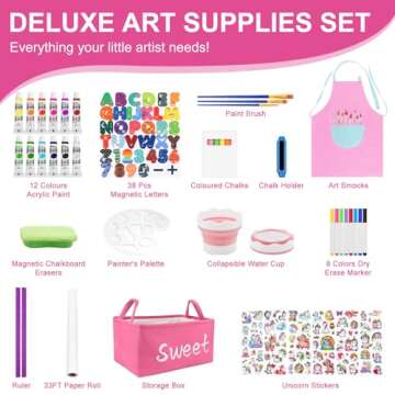 Adjustable Wooden Easel for Kids - Creative Art Set