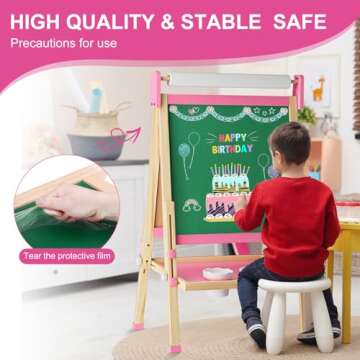 Adjustable Wooden Easel for Kids - Creative Art Set