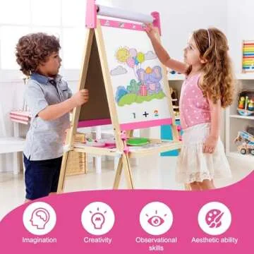 Adjustable Wooden Easel for Kids - Creative Art Set