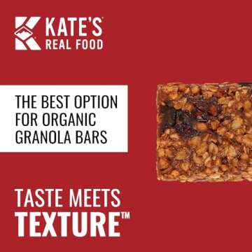 Kate’s Real Food Mini Organic Granola Bars - Dark Chocolate Cherry Almond (1.1 oz, Pack of 24) - O...