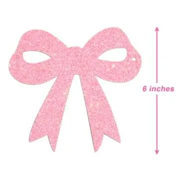 Pink Bow Garland for Birthday and Baby Shower Decorations