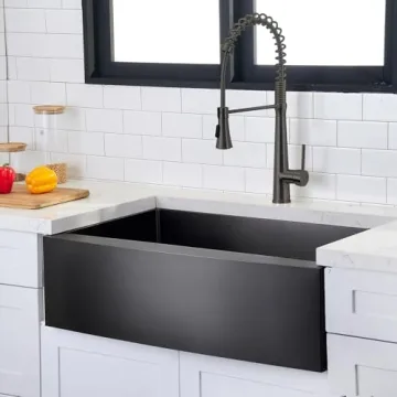 Durable Hotis Black Farmhouse Sink - Elegant Kitchen Upgrade