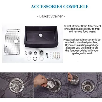 Durable Hotis Black Farmhouse Sink - Elegant Kitchen Upgrade