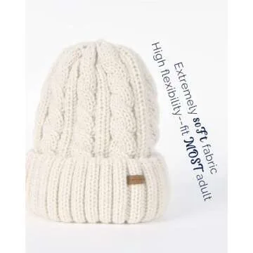 Camptrace Beanies Women Winter Hats for Women Fleece Lined Cable Knit Hat Warm Winter Snow Ski Skull Cap