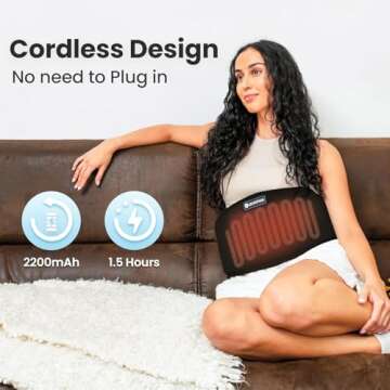 COMFIER Cordless Heating Pad for Back Pain Relief,Lower Back Massaager with Heat, Heat Pads for Back,Cramps,Lumbar,Abdominal,Leg, Arthritic Pain, Gifts for Mom Dad