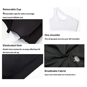 Stylish MATHACINO One Shoulder Sports Bra for Women