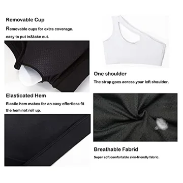 Stylish MATHACINO One Shoulder Sports Bra for Women