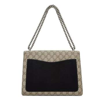 Gucci, Pre-Loved Black GG Supreme Canvas Embellished Dionysus Bag Medium, Black