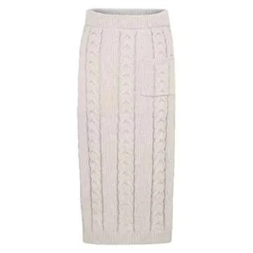 Women's Winter Chunky Knit Skirt and Sweater Set