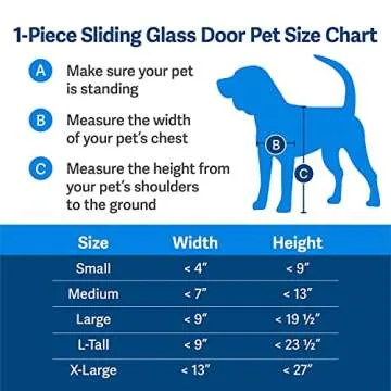 PetSafe Doggy Door for Sliding Glass Doors, Adjustable Height 75 7/8" to 81", No-Cut DIY Install, Aluminum Panel, Ideal for Renters, for Large Dogs Up to 100 lb., (White, Large)