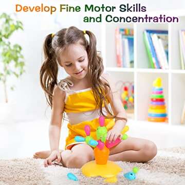 KINDIARY Floating Bath Toys Magnetic Stacking Cactus, Montessori Fine Motor Skills Sensory STEM Toys...