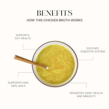 Kroma Premium Chicken Bone Broth, Dairy & Gluten Free Powder Mix with Collagen, Protein, Turmeric, Ginger, Gelatin & other Organic Ingredients,Promotes Gut Health & Healthy Skin, Hair & Nails, 10 servings