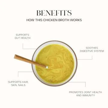 Kroma Premium Chicken Bone Broth, Dairy & Gluten Free Powder Mix with Collagen, Protein, Turmeric, Ginger, Gelatin & other Organic Ingredients,Promotes Gut Health & Healthy Skin, Hair & Nails, 10 servings