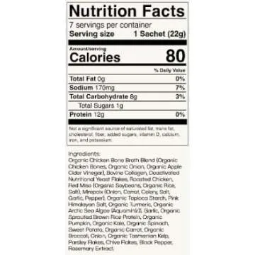 Kroma Premium Chicken Bone Broth, Dairy & Gluten Free Powder Mix with Collagen, Protein, Turmeric, Ginger, Gelatin & other Organic Ingredients,Promotes Gut Health & Healthy Skin, Hair & Nails, 10 servings