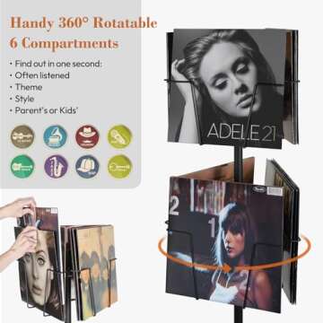 Versatile Rotating Record Player Stand for Vinyl Lovers