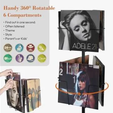 Versatile Rotating Record Player Stand for Vinyl Lovers
