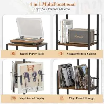 Versatile Rotating Record Player Stand for Vinyl Lovers