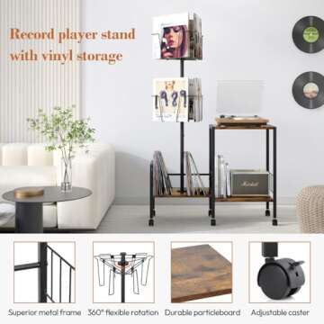 Versatile Rotating Record Player Stand for Vinyl Lovers