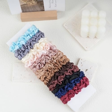 Luxe Silk Scrunchies 24 Pcs - Gentle No-Snag Hair Ties