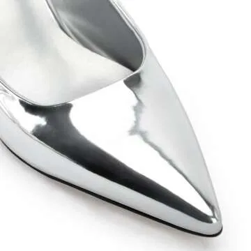 DREAMCIA Silver Slingback Heels - Elegant & Comfortable