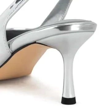 DREAMCIA Silver Slingback Heels - Elegant & Comfortable