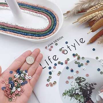 COIRIS 3400 Pcs Speckled Heishi Beads Polymer Clay Spacer 6mm Disk Flat Beads for Surfer Chocker Necklace Bracelet Earrings Jewelry Making(RT-B10Mix)