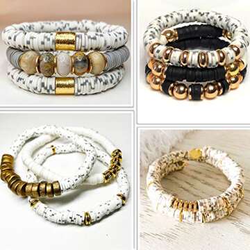 COIRIS 3400 Pcs Speckled Heishi Beads Polymer Clay Spacer 6mm Disk Flat Beads for Surfer Chocker Necklace Bracelet Earrings Jewelry Making(RT-B10Mix)