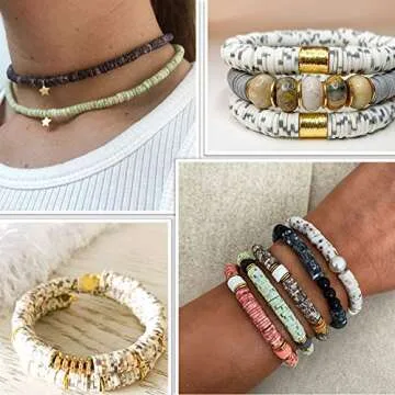 COIRIS 3400 Speckled Heishi Beads for Jewelry Making