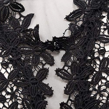 GlorySunshine Women's Lace Backless Mermaid Dress S New Black