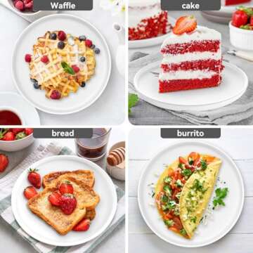 sanyannis Ceramic Dinner Plates Set of 4,8 Inch Matte Plates Set for Kitchen,Dessert,Salad,Appetizer, Small Dinner Plates, Microwave & Dishwasher Safe,White Classic Dinnerware Dishes Set