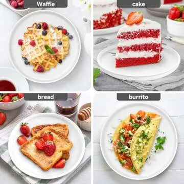 Sanyannis Ceramic Dinner Plates Set of 4 – 8 Inch Dishwasher Safe