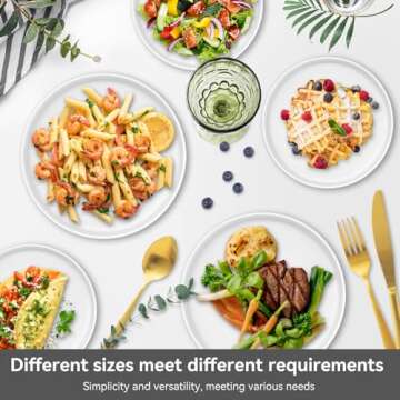 sanyannis Ceramic Dinner Plates Set of 4,8 Inch Matte Plates Set for Kitchen,Dessert,Salad,Appetizer, Small Dinner Plates, Microwave & Dishwasher Safe,White Classic Dinnerware Dishes Set