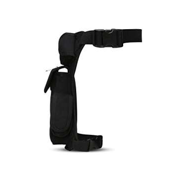 SEALINF Canvas Waist Bag Fanny Pack Racing Drop Leg Bag Motorcycle Outdoor Bag (black)