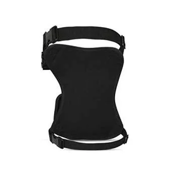 SEALINF Canvas Waist Bag Fanny Pack Racing Drop Leg Bag Motorcycle Outdoor Bag (black)