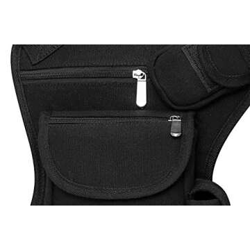 SEALINF Canvas Waist Bag Fanny Pack Racing Drop Leg Bag Motorcycle Outdoor Bag (black)