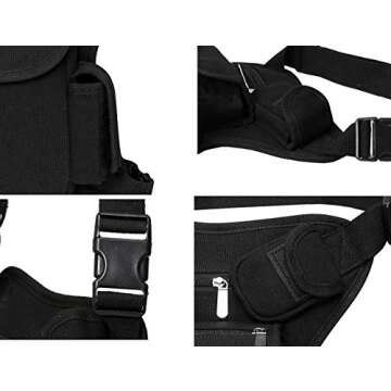 SEALINF Canvas Waist Bag Fanny Pack Racing Drop Leg Bag Motorcycle Outdoor Bag (black)