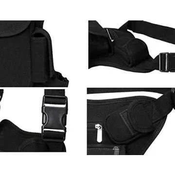 SEALINF Canvas Waist Bag Fanny Pack Racing Drop Leg Bag Motorcycle Outdoor Bag (black)