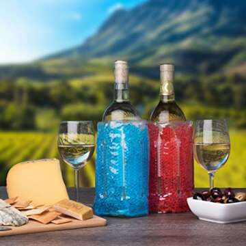 Typhon East 2 Pack Wine Chiller Sleeves for Wine Lovers - Keep Wine & Beverages Cold - Portable Insu...