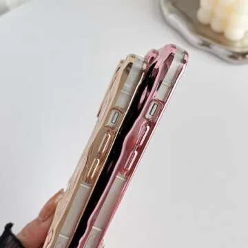 Caseative for iPhone 14 Case,Pleated Water Ripple Chrome Wave Pattern Soft Compatible with iPhone Case (Gold,iPhone 14)