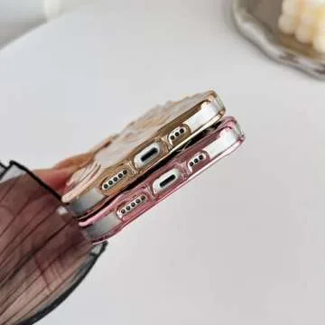 Caseative for iPhone 14 Case,Pleated Water Ripple Chrome Wave Pattern Soft Compatible with iPhone Case (Gold,iPhone 14)