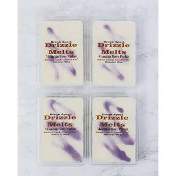 Swan Creek Mountain Berry Parfait 5.25oz Drizzle Melts 4-Pack | Soy Wax Melts Herbal Fragrance for The Home | Fruity Scented Break Apart Soybean Wax | Made in The USA