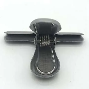 8 Pack Metal Chip Clips, 3 Inch Wide Stainless Steel Heavy Duty Food Bag Clips, Black