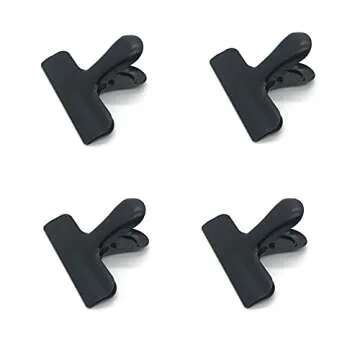 8 Pack Metal Chip Clips, 3 Inch Wide Stainless Steel Heavy Duty Food Bag Clips, Black