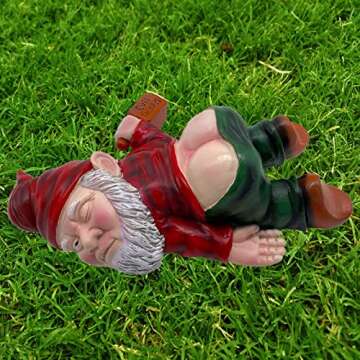 MINICAR Drunken Gnomes Lying On The Ground, Funny Dwarf Sculptures Yard Lawn Decorations, Gag Gifts ...