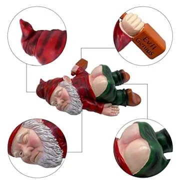 MINICAR Drunken Gnomes Lying On The Ground, Funny Dwarf Sculptures Yard Lawn Decorations, Gag Gifts Home Office Garden Decor