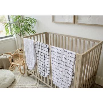 Soft OEKO-TEX Fitted Crib Sheets for Baby - Black & White Set