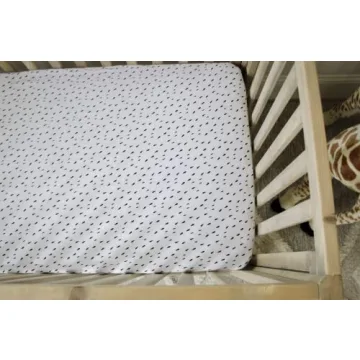 Soft OEKO-TEX Fitted Crib Sheets for Baby - Black & White Set